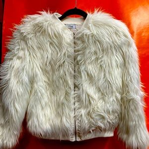 White faux fur jacket for every style